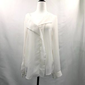 Le Chateau | Asymmetrical Blouse - Cream (Sz M)